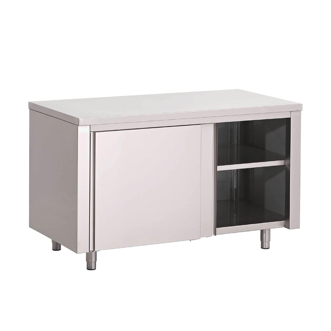 Table armoire inox avec portes coulissantes Gastro M 1000 x 700 x 850mm GN149