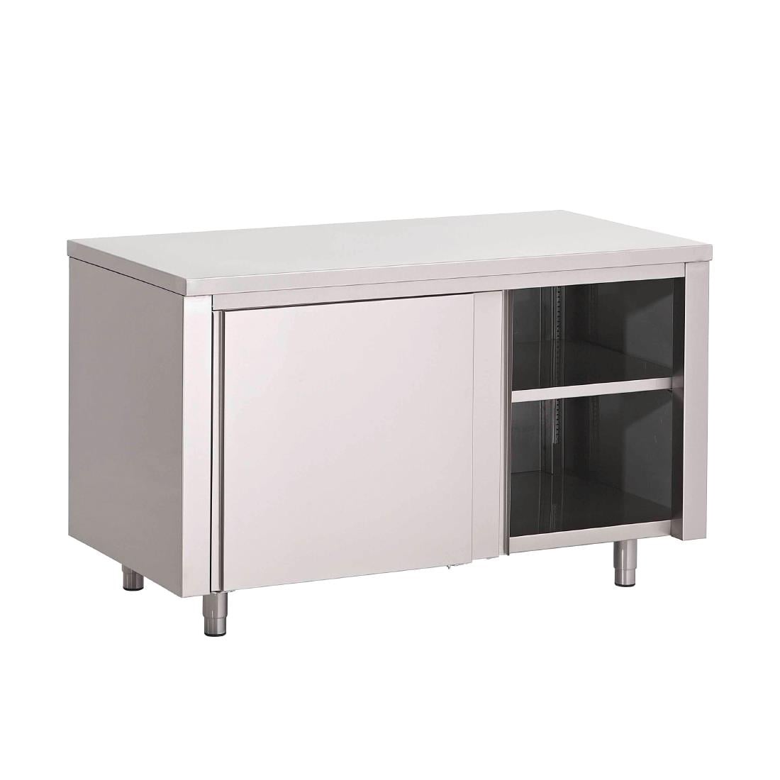 Table armoire inox avec portes coulissantes Gastro M 2000 x 700 x 850mm GN155