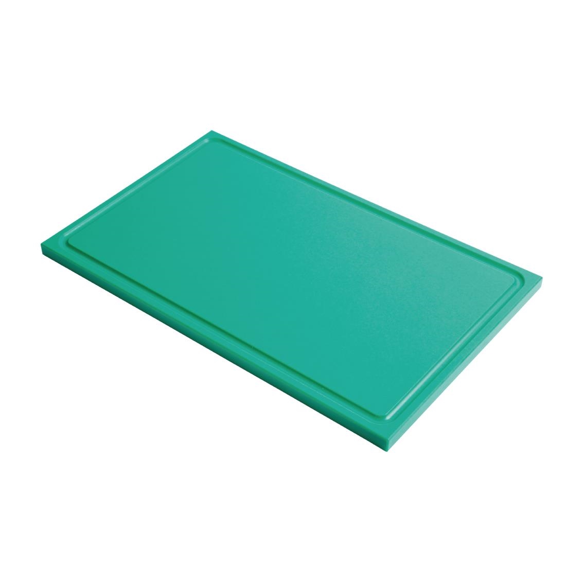 Planche à découper avec rigole GN1/2 en polyéthylène haute densité Gastro M  verte GN323