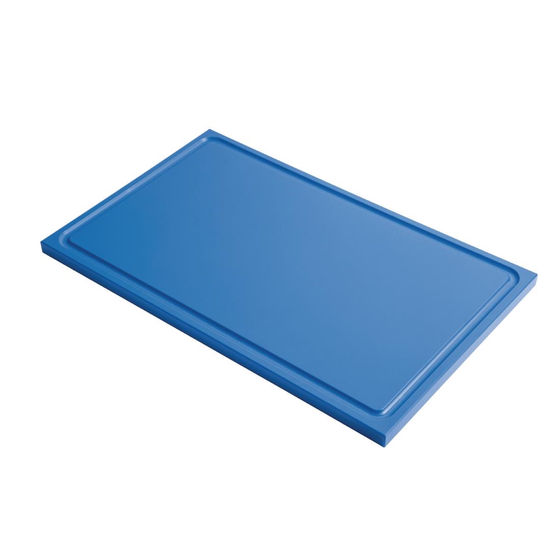 Planche à découper avec rigole GN1/2 en polyéthylène haute densité Gastro M  bleue GN324