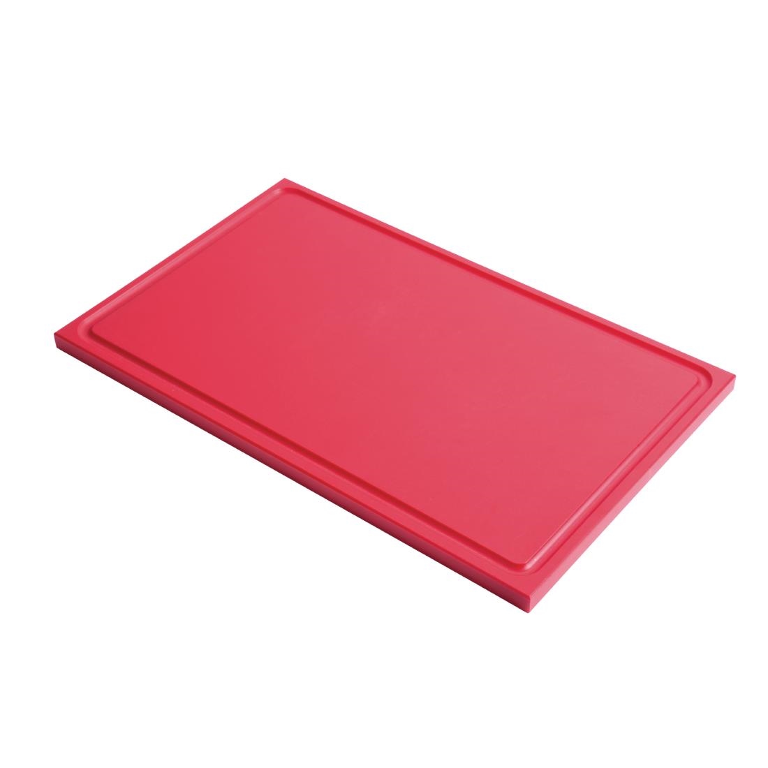Planche à découper avec rigole GN1/1 en polyéthylène haute densité Gastro M  rouge GN337