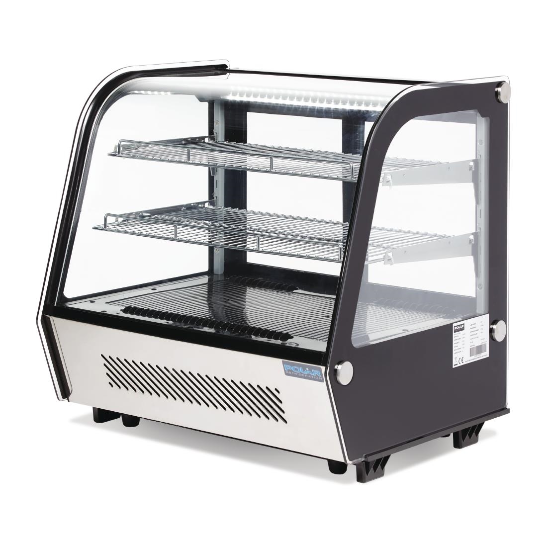 Vitrine de comptoir réfrigérée économe en énergie Polar Série G noire 120L GP292