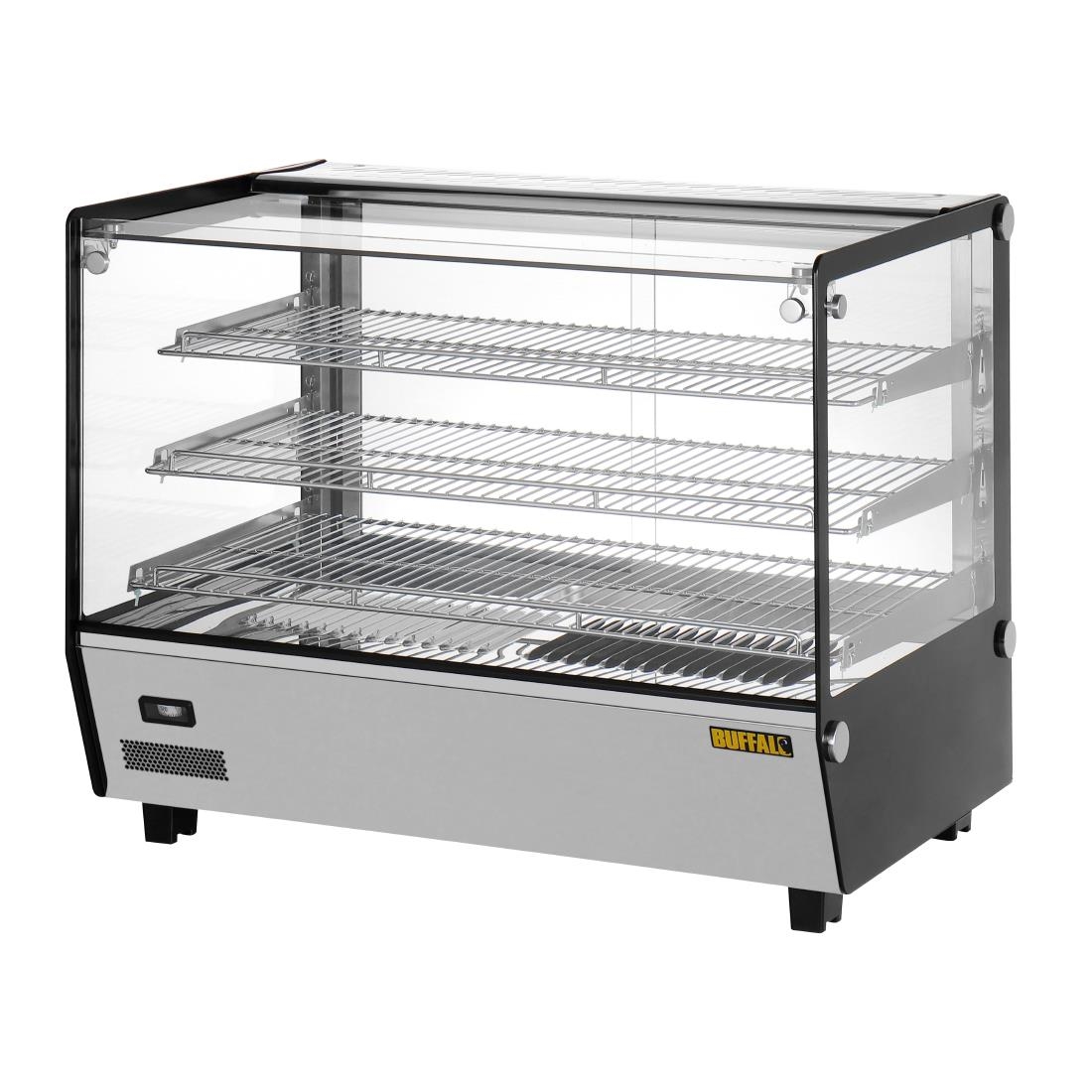 Vitrine chauffante de comptoir carrée Buffalo 160L HW924
