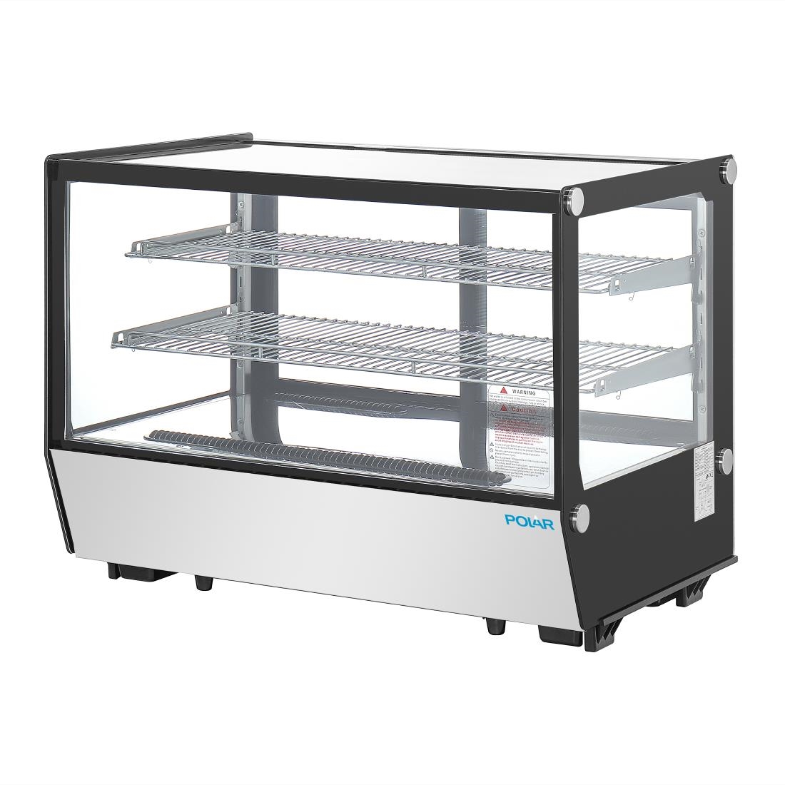 Vitrine de comptoir positive Polar Série G carrée noire 160L PG004