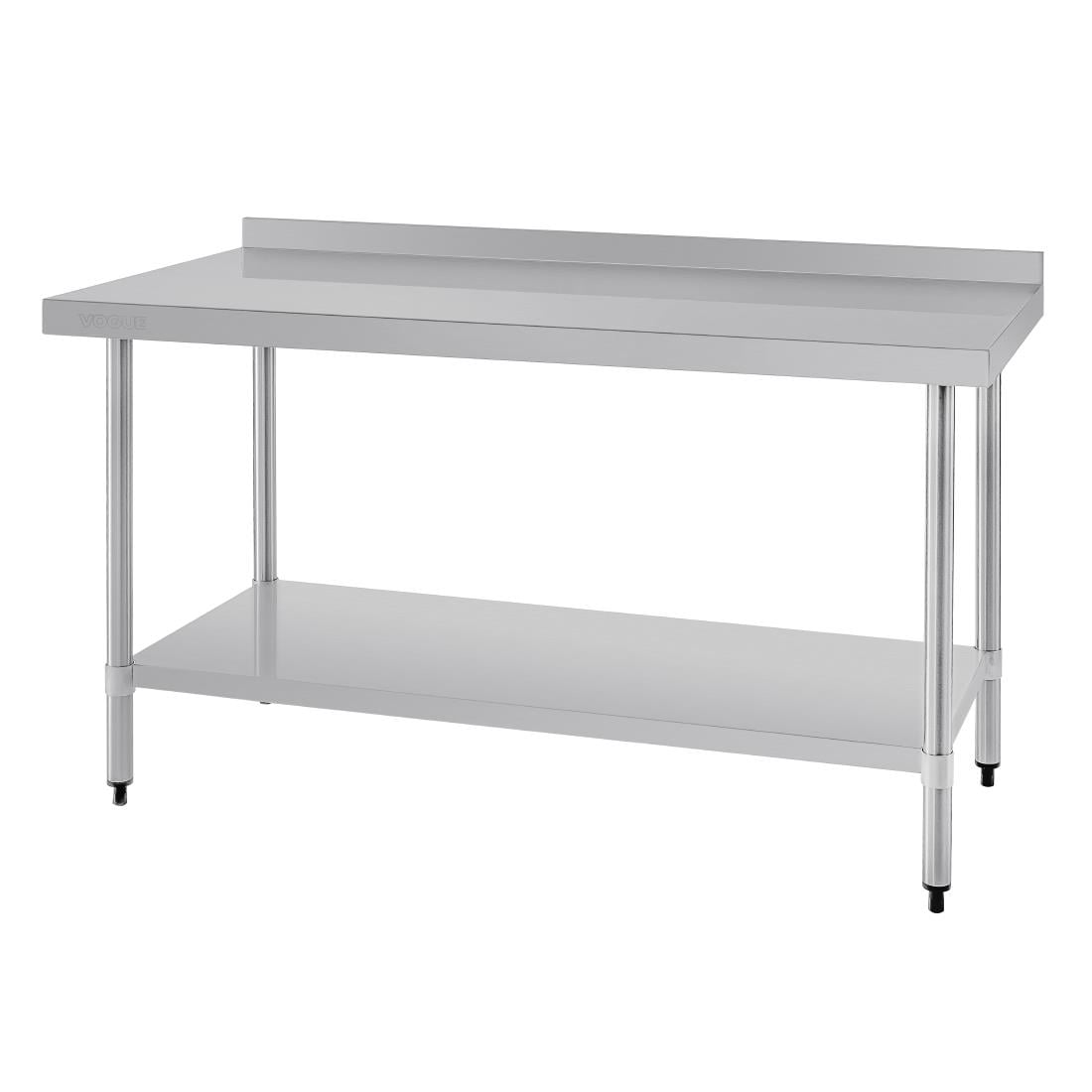 Table de préparation avec rebord en acier inoxydable Vogue 1500 x 600mm T382
