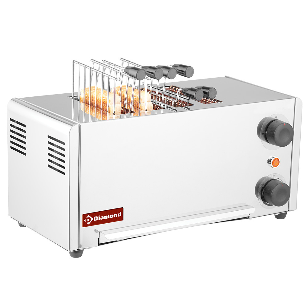Grille-pain électrique (croque-monsieur), 4 pinces - Acier inoxydable, DIAMOND D4CM-XP