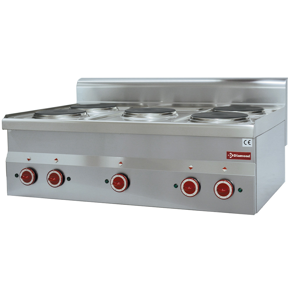 Cuisinière électrique 5 feux -Plateau- DIAMOND E60/5P9T-230/3-