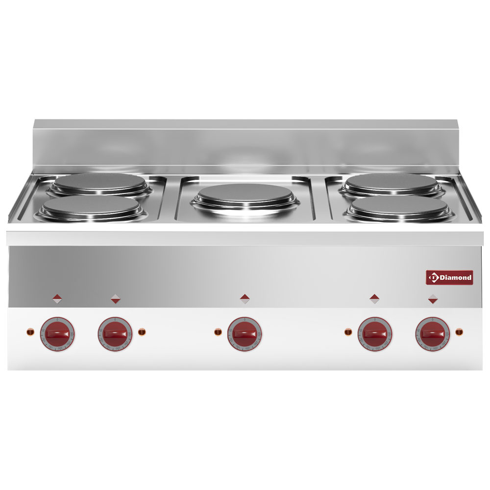 Cuisinière électrique 5 feux -Plateau- DIAMOND E60/5P9T-230/3-N