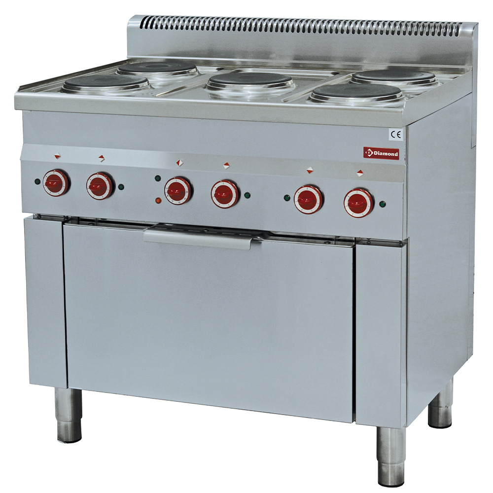 Cuisinière 5 plaques de cuisson et four à convection électrique GN 1/1 DIAMOND E60/5PFV9