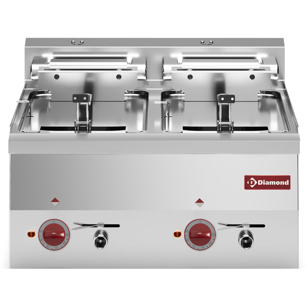 Friteuse électrique 2 bacs 10 litres -Haut- DIAMOND E60/F20-6T-230/3-N