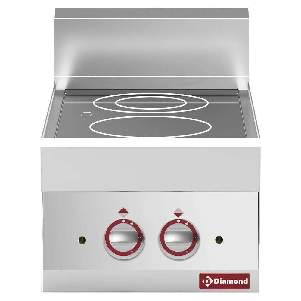 Plaque de cuisson vitrocéramique électrique à 2 zones de cuisson -top- « Alpha 650 » DIAMOND E65/2VC4T-230V/3-N