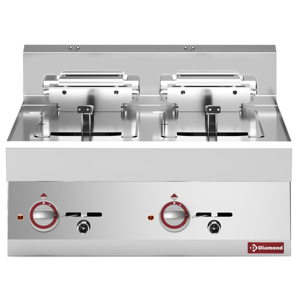 Friteuse électrique 2 bacs 10 litres -haut- "Alpha 650" DIAMOND E65/F20-7T-230V/3-N
