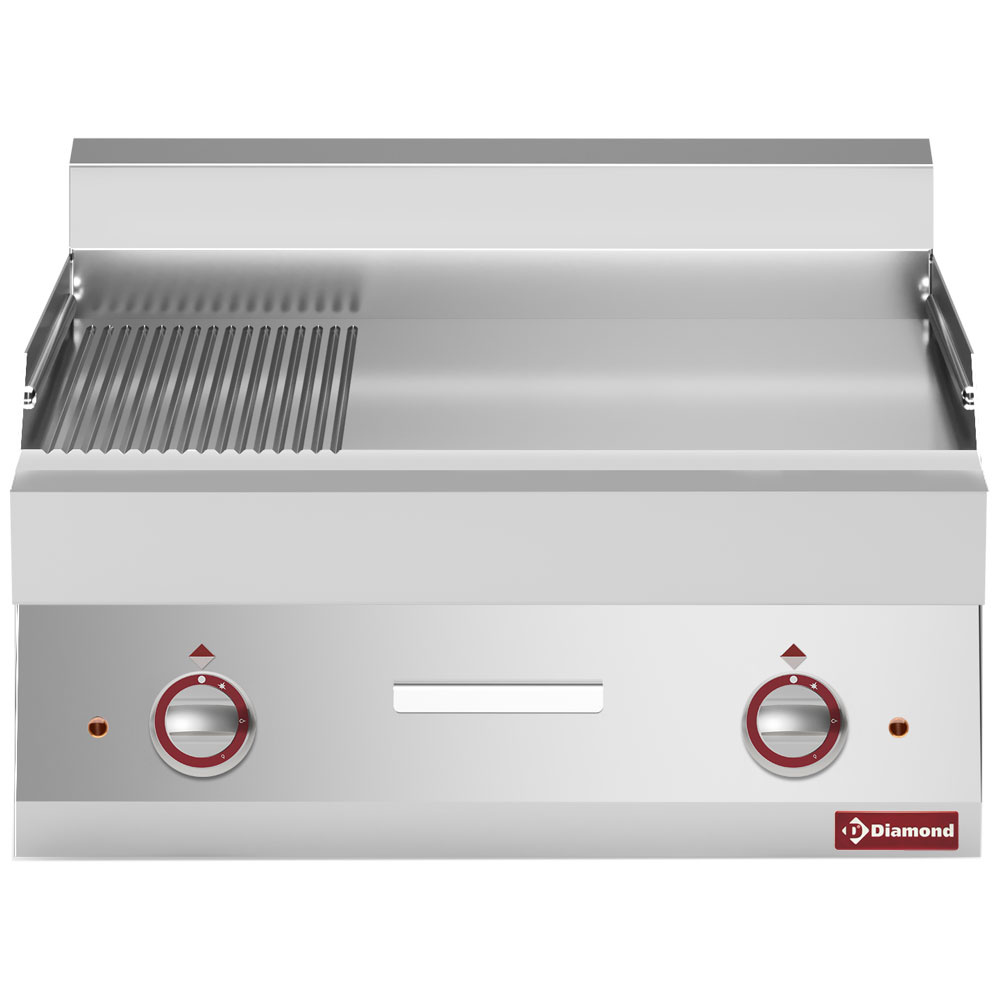 Plaque de cuisson électrique 2/3 lisse et 1/3 rainurée -Haut- DIAMOND E65/PM7T-N