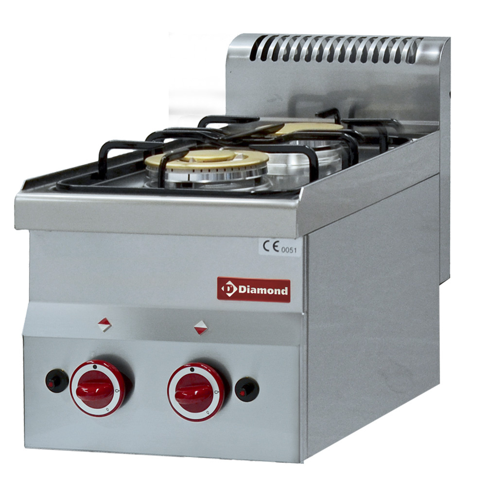 Cuisinière à gaz 2 brûleurs -Plateau- DIAMOND G60/2F3T