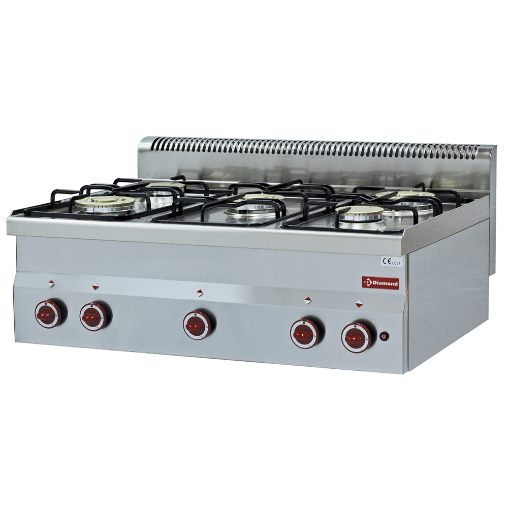 Cuisinière à gaz 5 brûleurs -Plateau- DIAMOND G60/5F9T