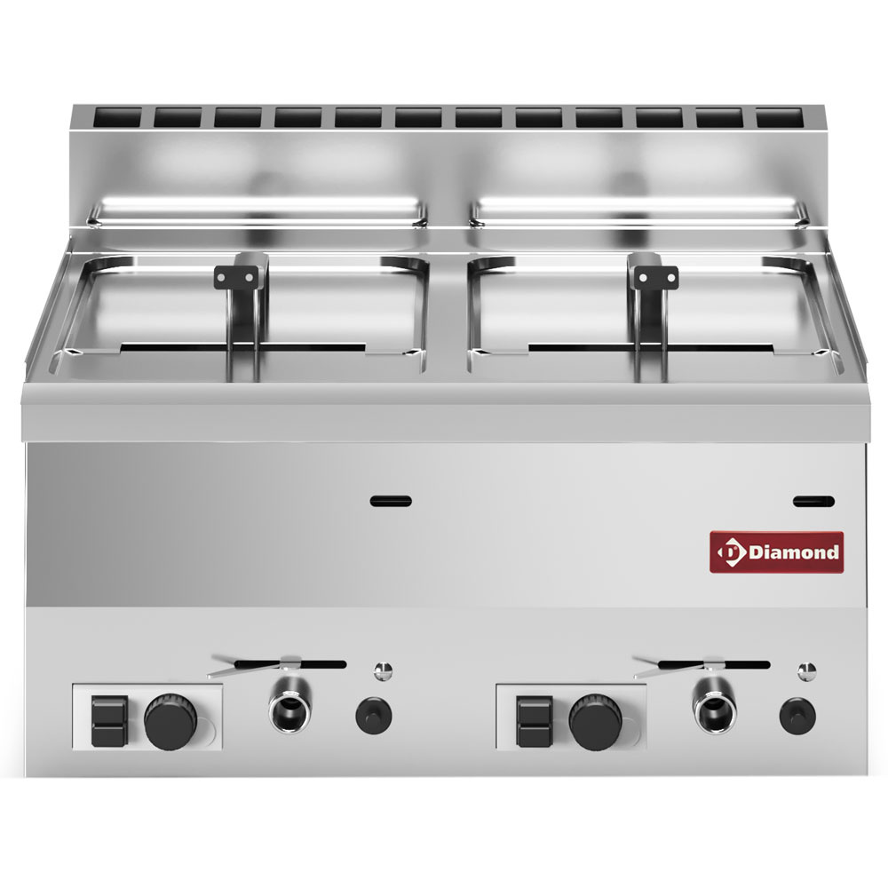 Friteuse à gaz, 2 bacs de 8 litres -Haut- DIAMOND G60/F16-6T-N