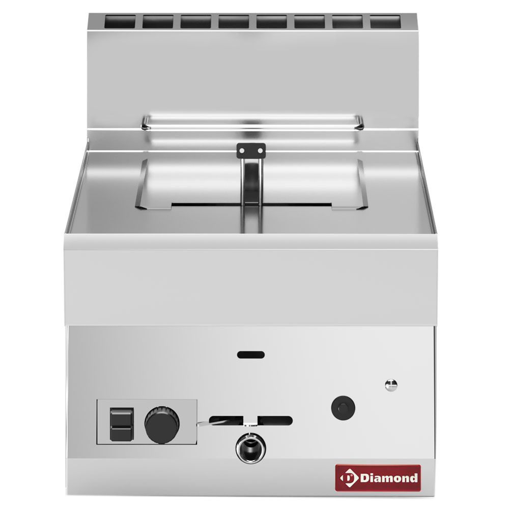 Friteuse à gaz : 1 cuve de 8 litres -Haut- DIAMOND G65/F8-4T-N