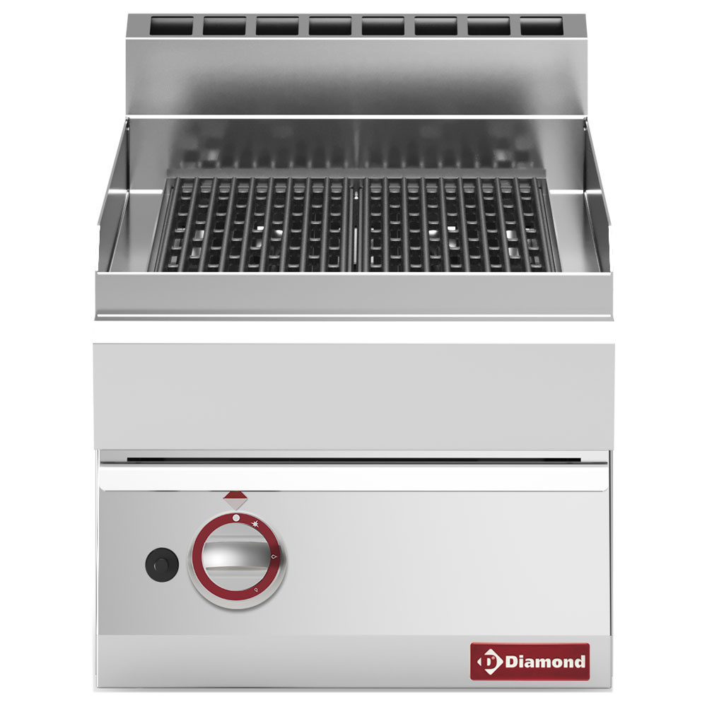 Gril vapeur à gaz, avec grille de cuisson en fonte -Haut- DIAMOND G65/GGF4T-N