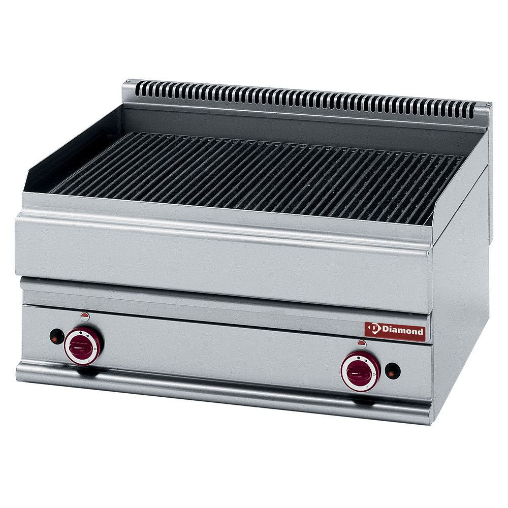 Gril vapeur à gaz, avec grille de cuisson en fonte -Haut- DIAMOND G65/GGF7T