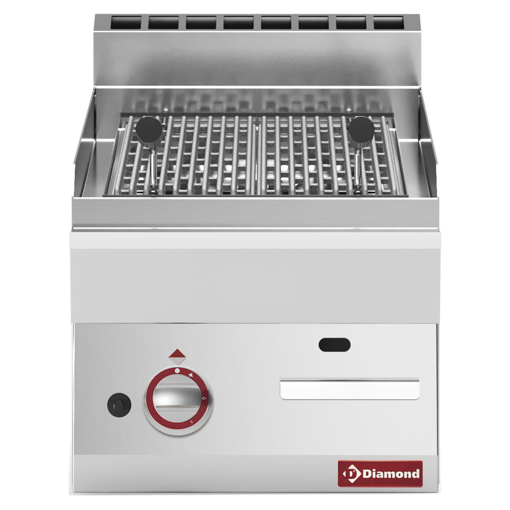 Grill à gaz en pierre de lave, grille de cuisson en fonte -Haut- DIAMOND G65/GPL4T-N