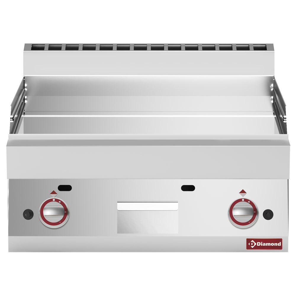 Plaque de cuisson à gaz plate - Dessus - chrome dur « 50 µm » DIAMOND G65/PLCD7T-N