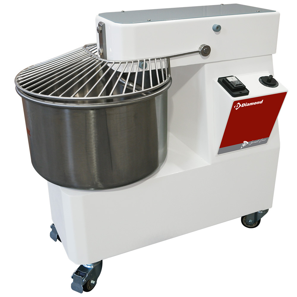 Pétrisseur à spirale 33 litres, minuterie, sur roues DIAMOND NT33/M1