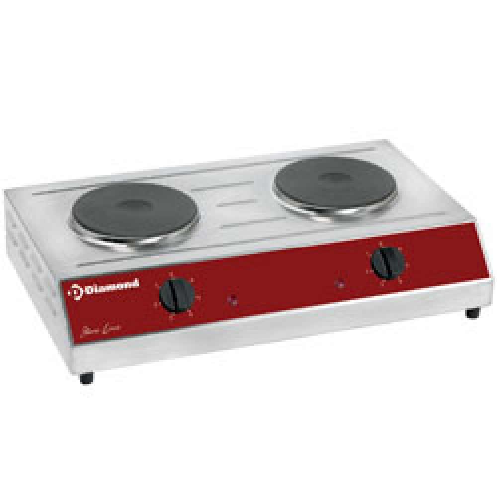 Plaque de cuisson électrique de table, 2 plaques (2 x 1,5 kW) DIAMOND PLAQ/2E-N