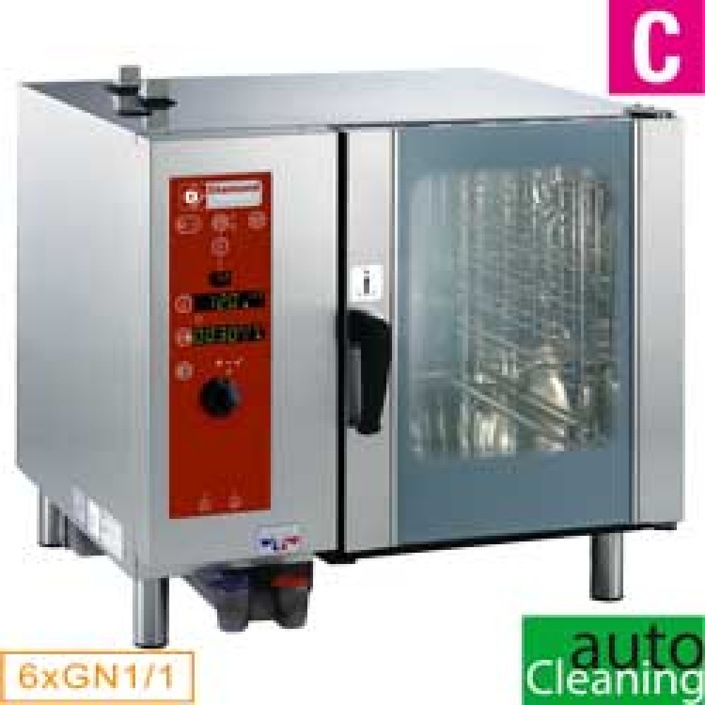 Four à gaz avec cuisson vapeur directe et convection, 6 brûleurs GN 1/1+ Nettoyage - AGA DIAMOND SDG/6-CL-AGA