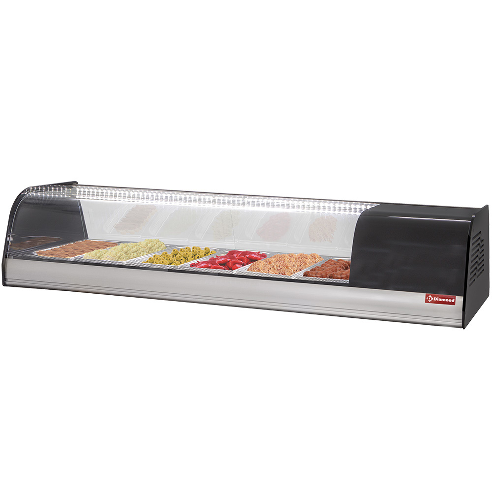 Vitrine réfrigérée pour tapas, 8 x GN 1/3 - 40 mm (incluse) DIAMOND TR8-B/TP-2EME