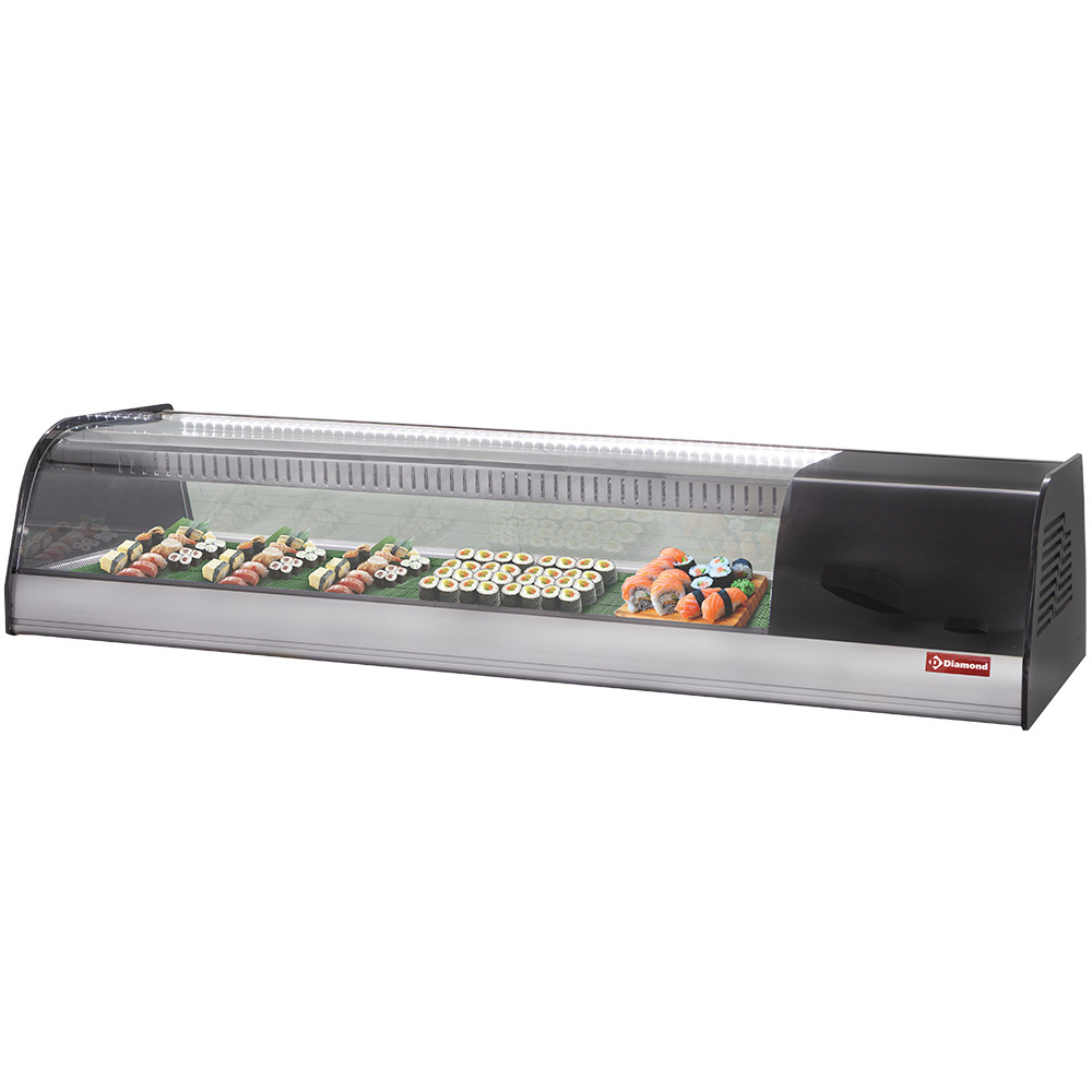 Vitrine réfrigérée pour sushis, fond à double perforation (incluse) DIAMOND TR8-SH/R6