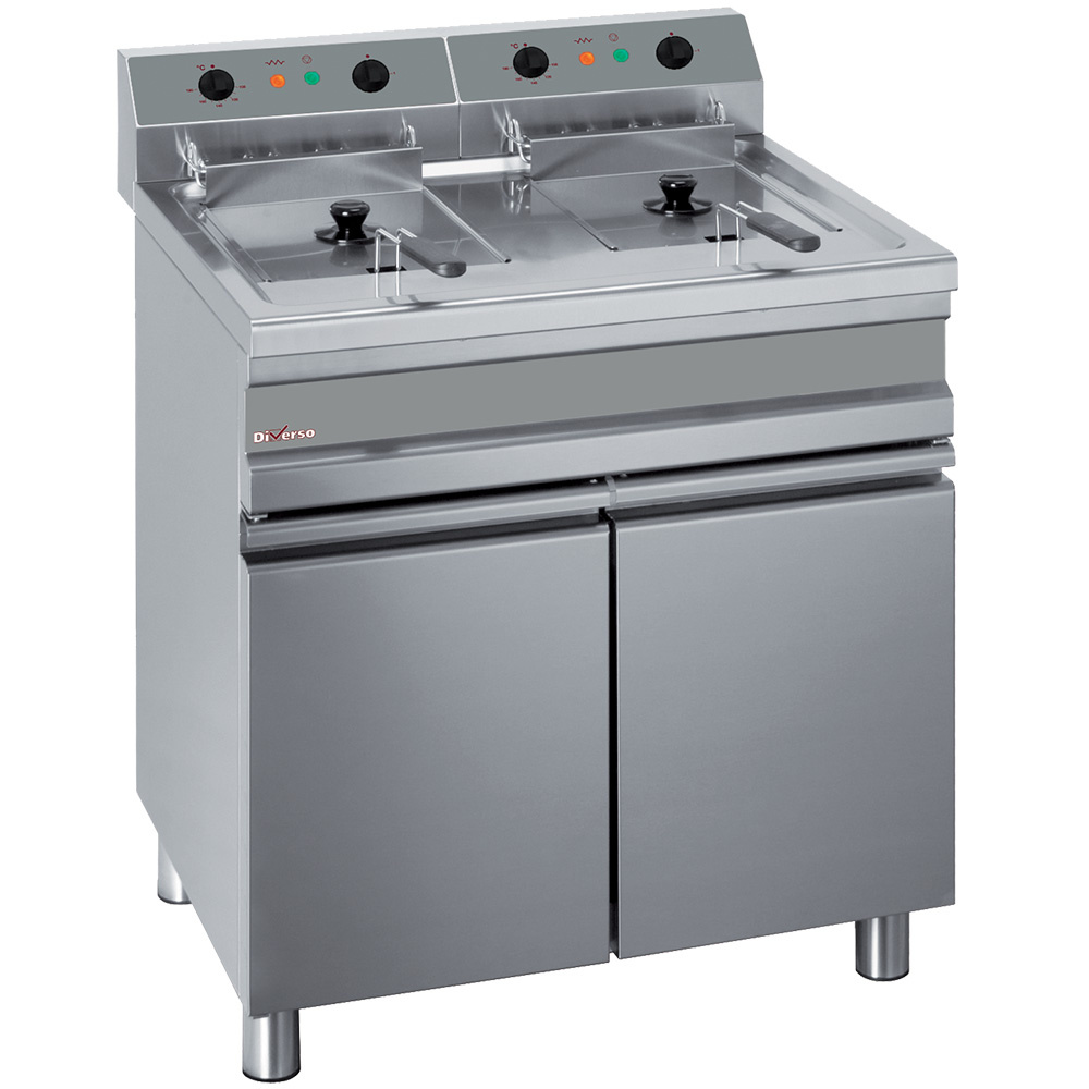 Friteuse électrique, deux réservoirs de 14 litres sur le placard DIVERSO WR-EF28-E2