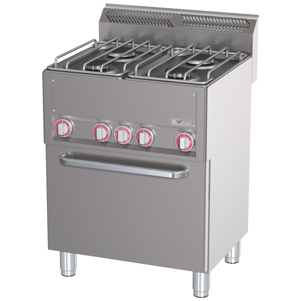 Cuisinière 4 brûleurs avec four à convection GN1/1 DIVERSO WR-G4CF-20