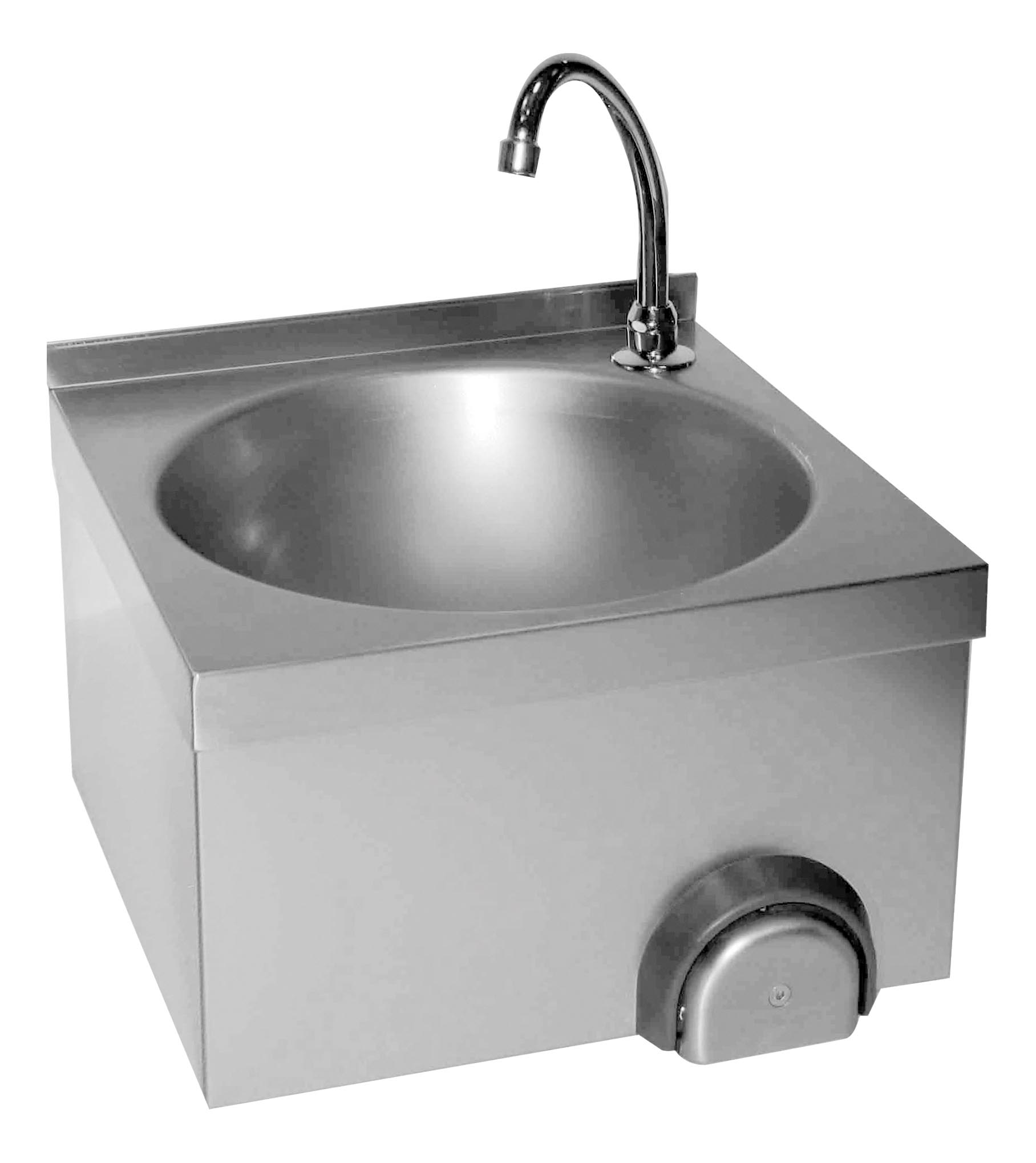 LAVE-MAINS INOX CUVE RONDE, DOSSERET 30 MM L2G IP0067