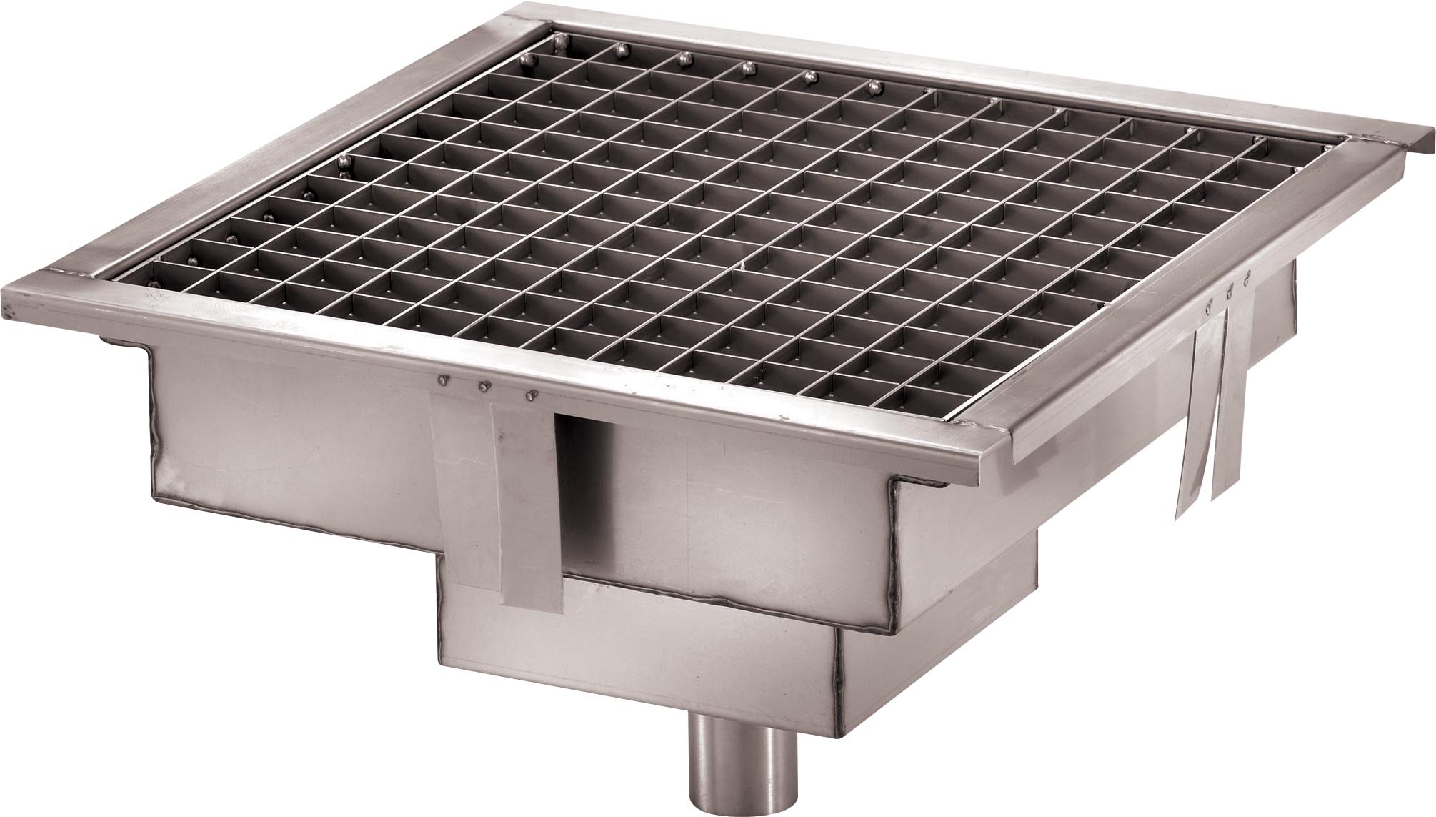 CANIVEAU INOX PANIER A DECHET AMOVIBLE SIPHON L2G CAN200X200-SV