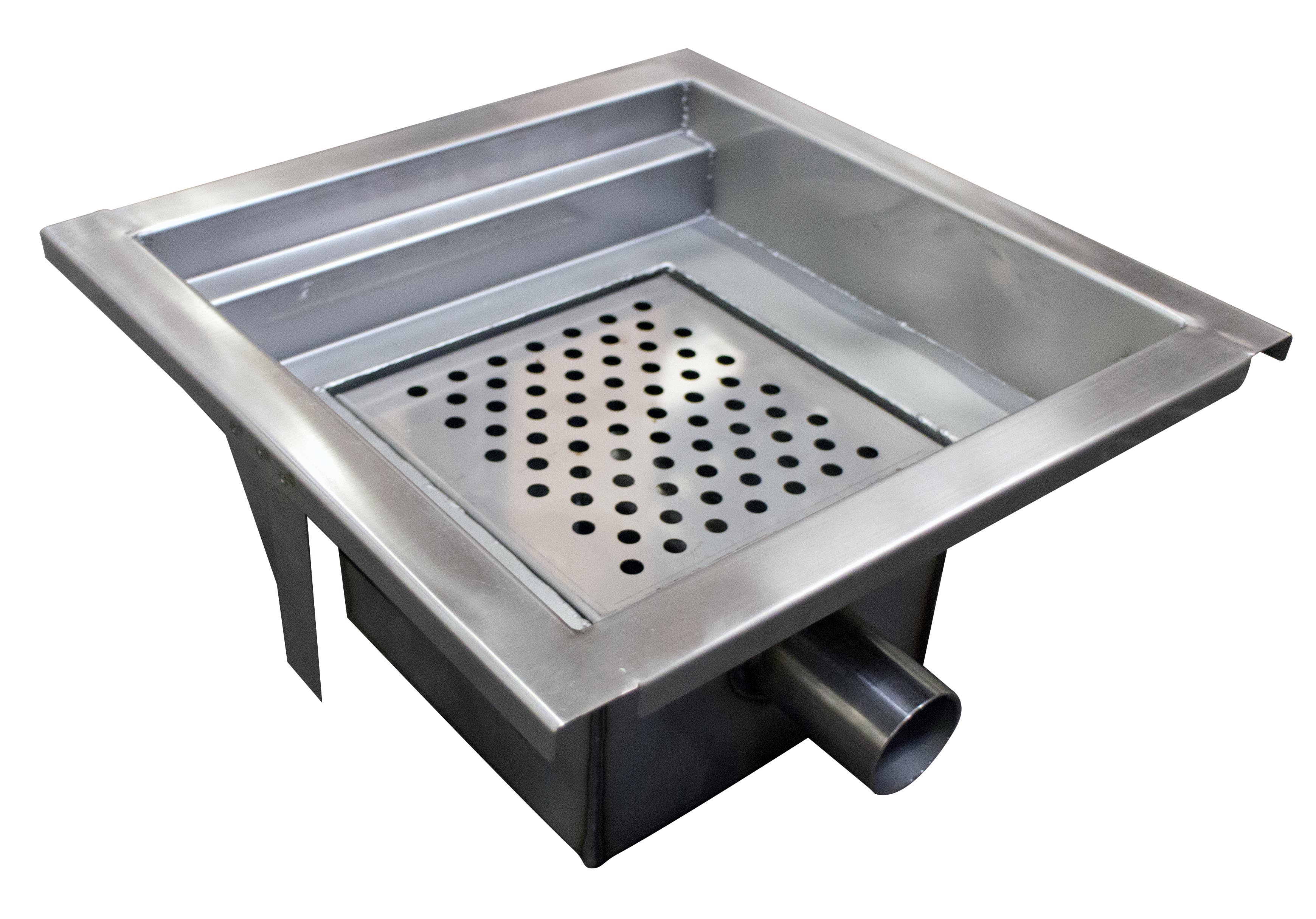 CANIVEAU INOX PANIER A DECHET AMOVIBLE SIPHON L2G CAN300X300-SV