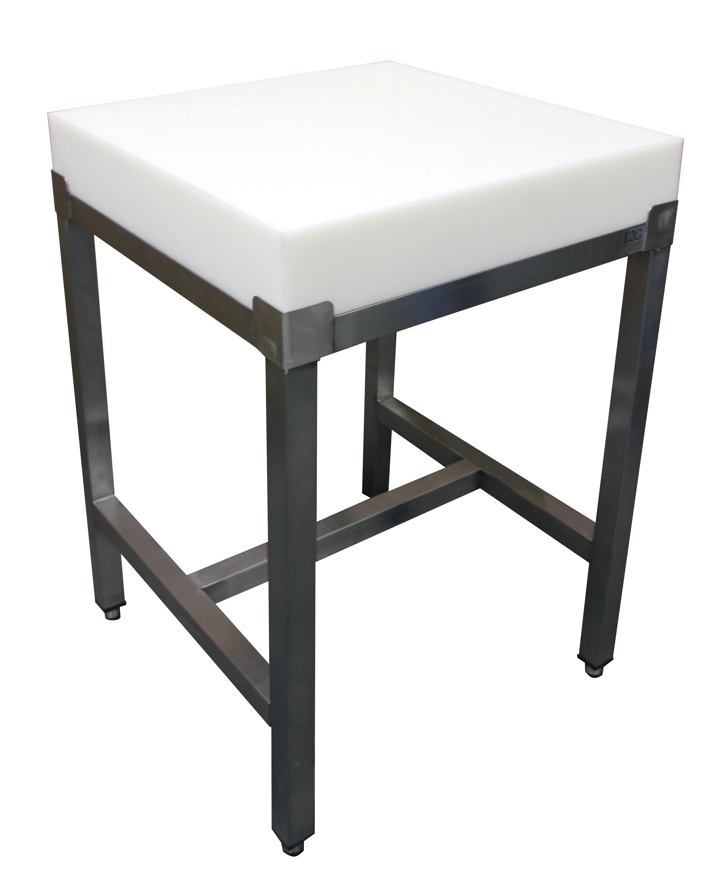 BILLOT POLY 600X600X150 SUR PIETEMENT INOX 304 L2G B66P-150