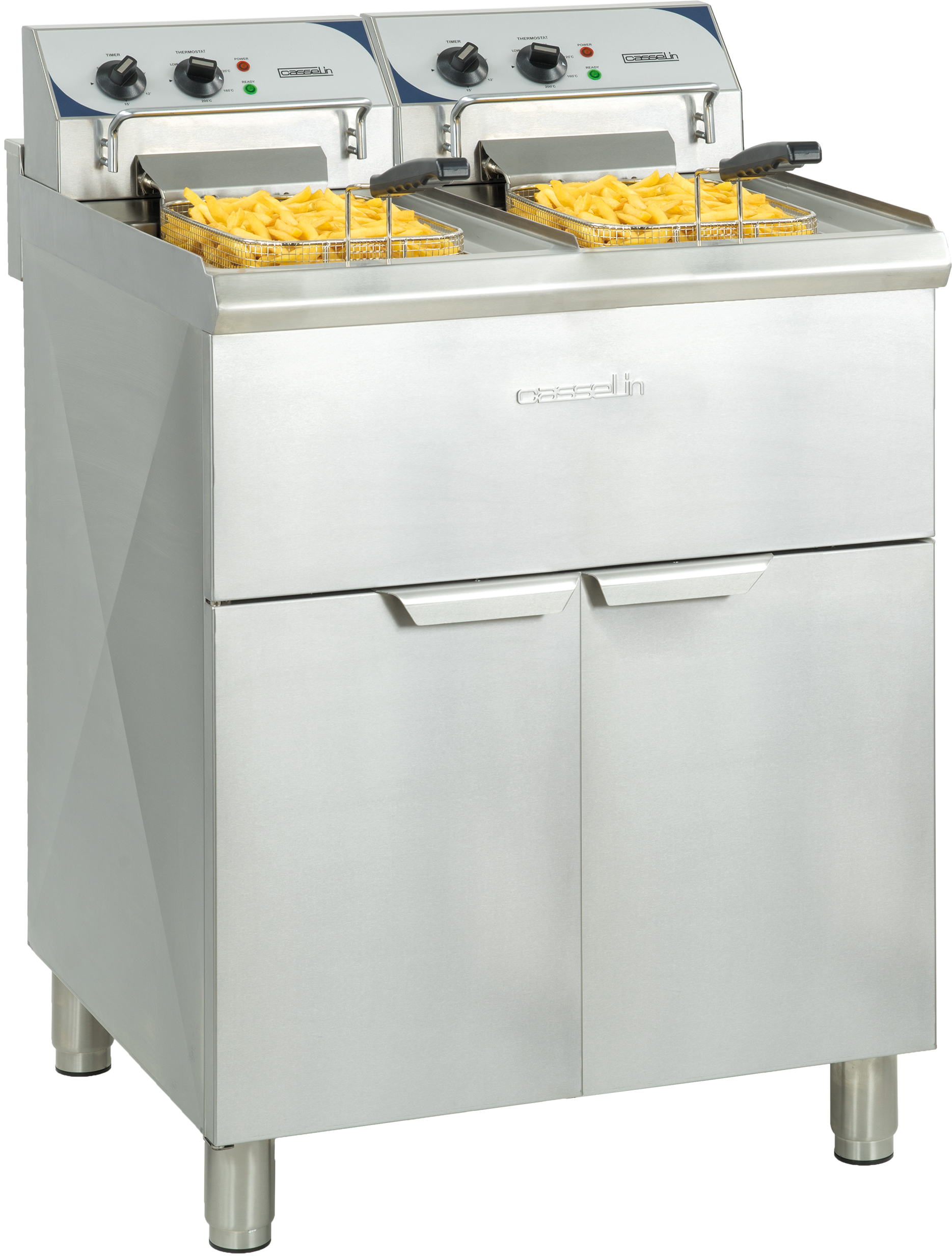 Friteuse électrique sur pieds  2 x 10 litres haut rendement CASSELIN-CFP102TC