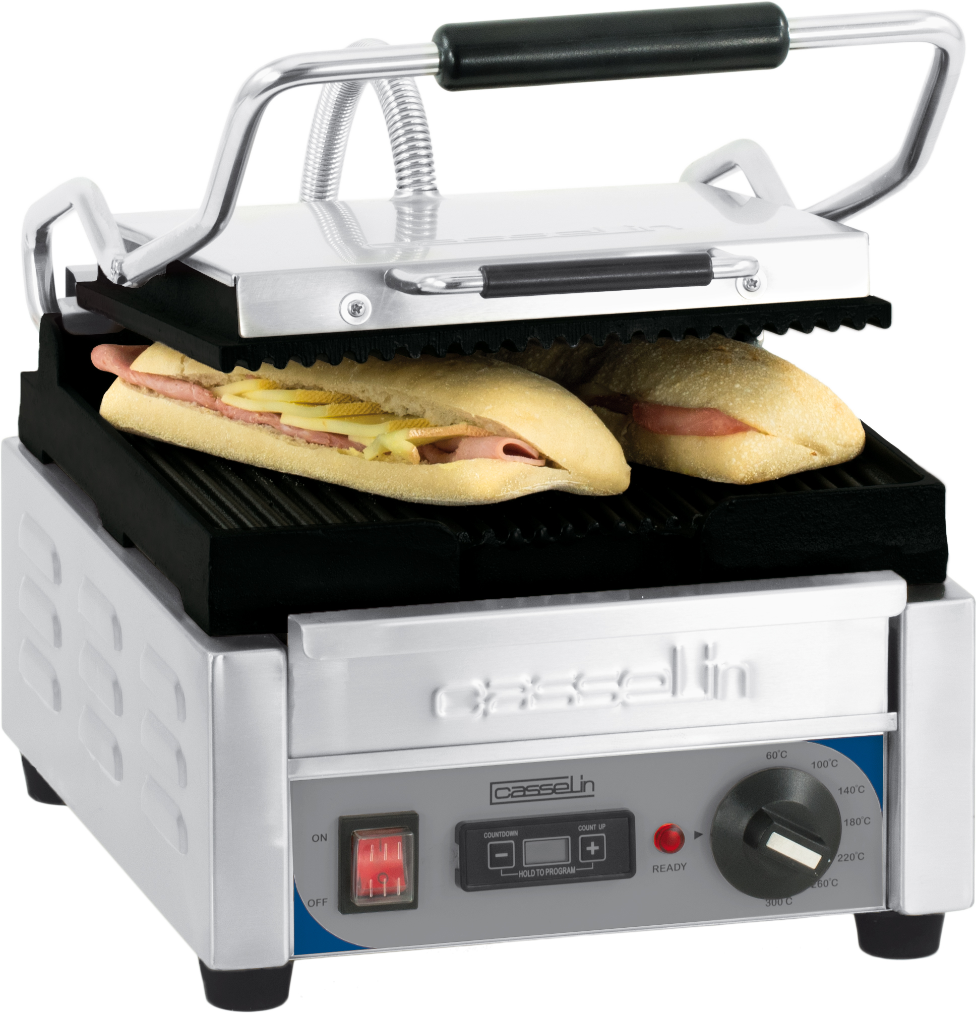 Grill Panini Petit Premium Rainurée - Rainurée avec minuteur CASSELIN-CGPRRPPT