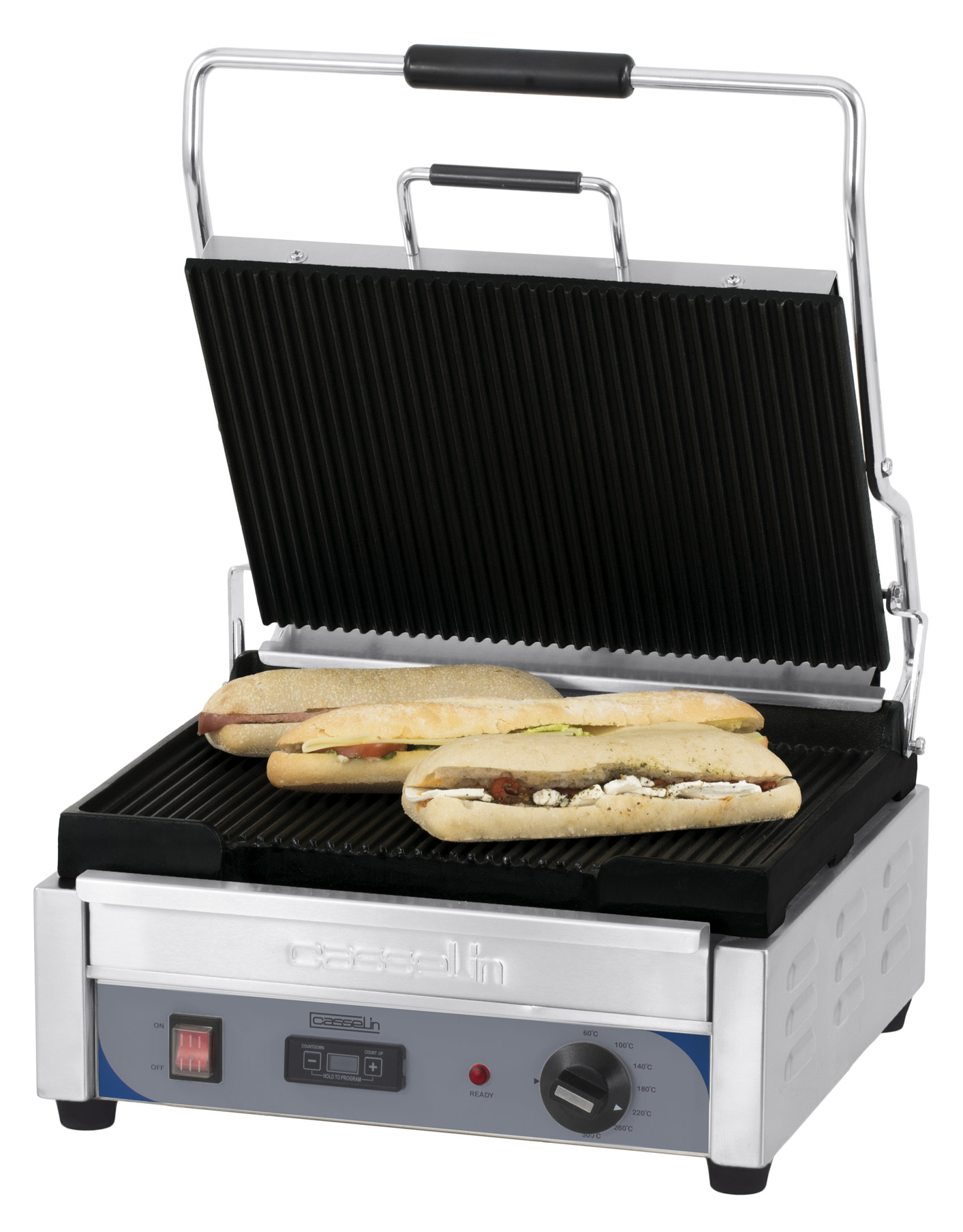 Grill Panini Grand Premium Rainurée - Rainurée avec minuteur CASSELIN-CGPRRGPT
