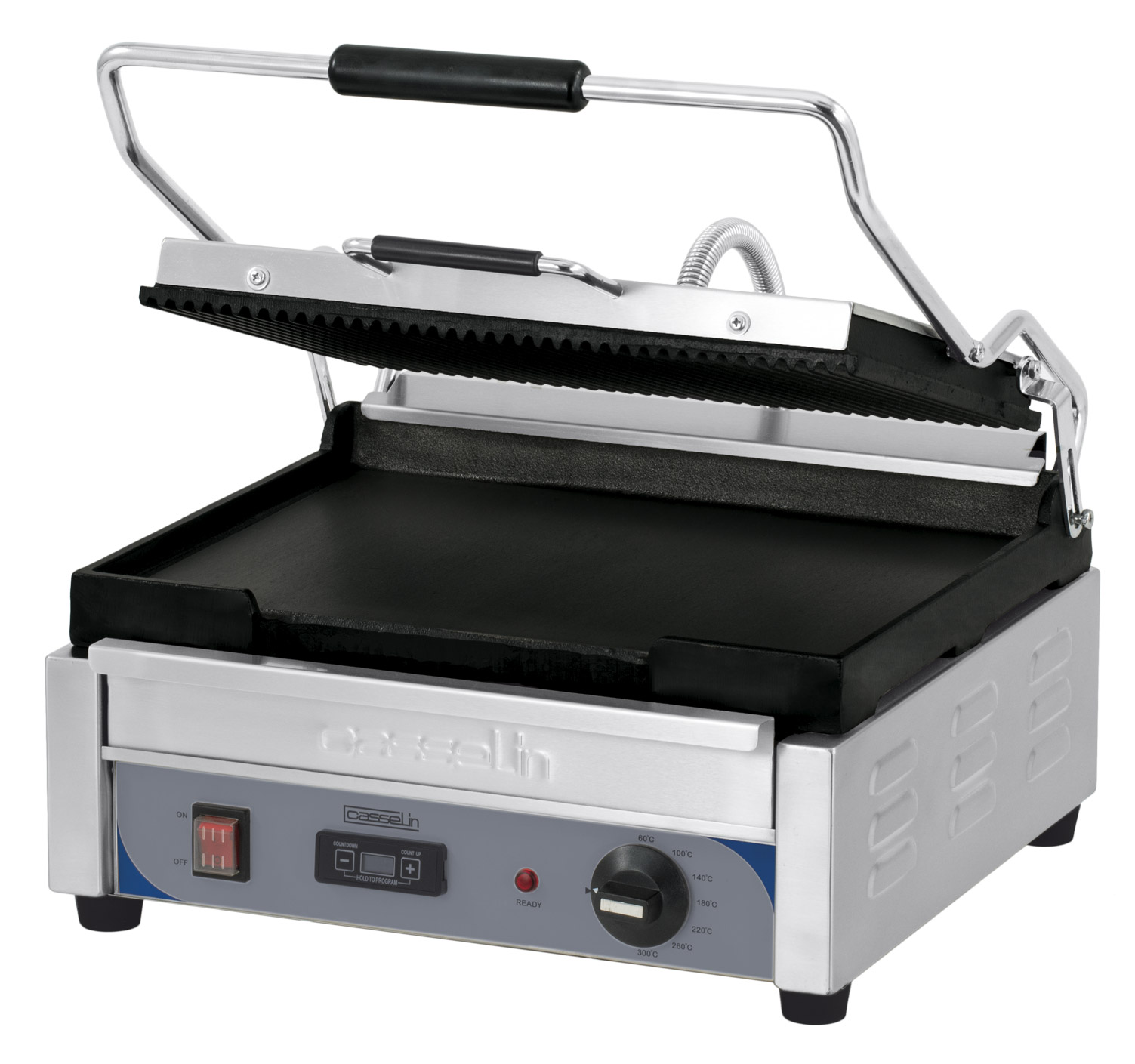 Grill Panini Grand Premium Rainurée - Lisse avec minuteur CASSELIN-CGPRLGPT