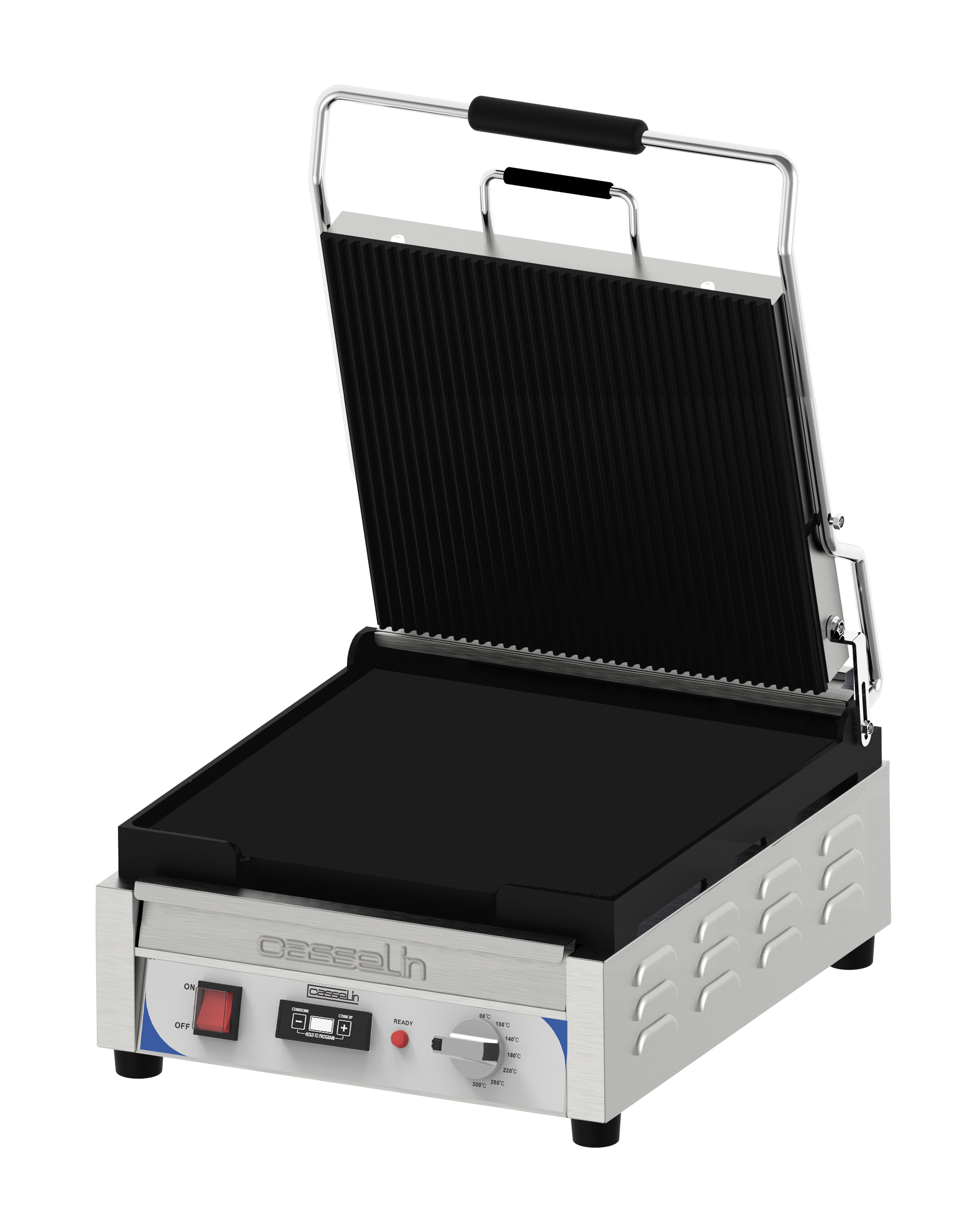 Grill Panini XL Premium Rainurée - Lisse avec minuteur CASSELIN-CGPRLXLPT