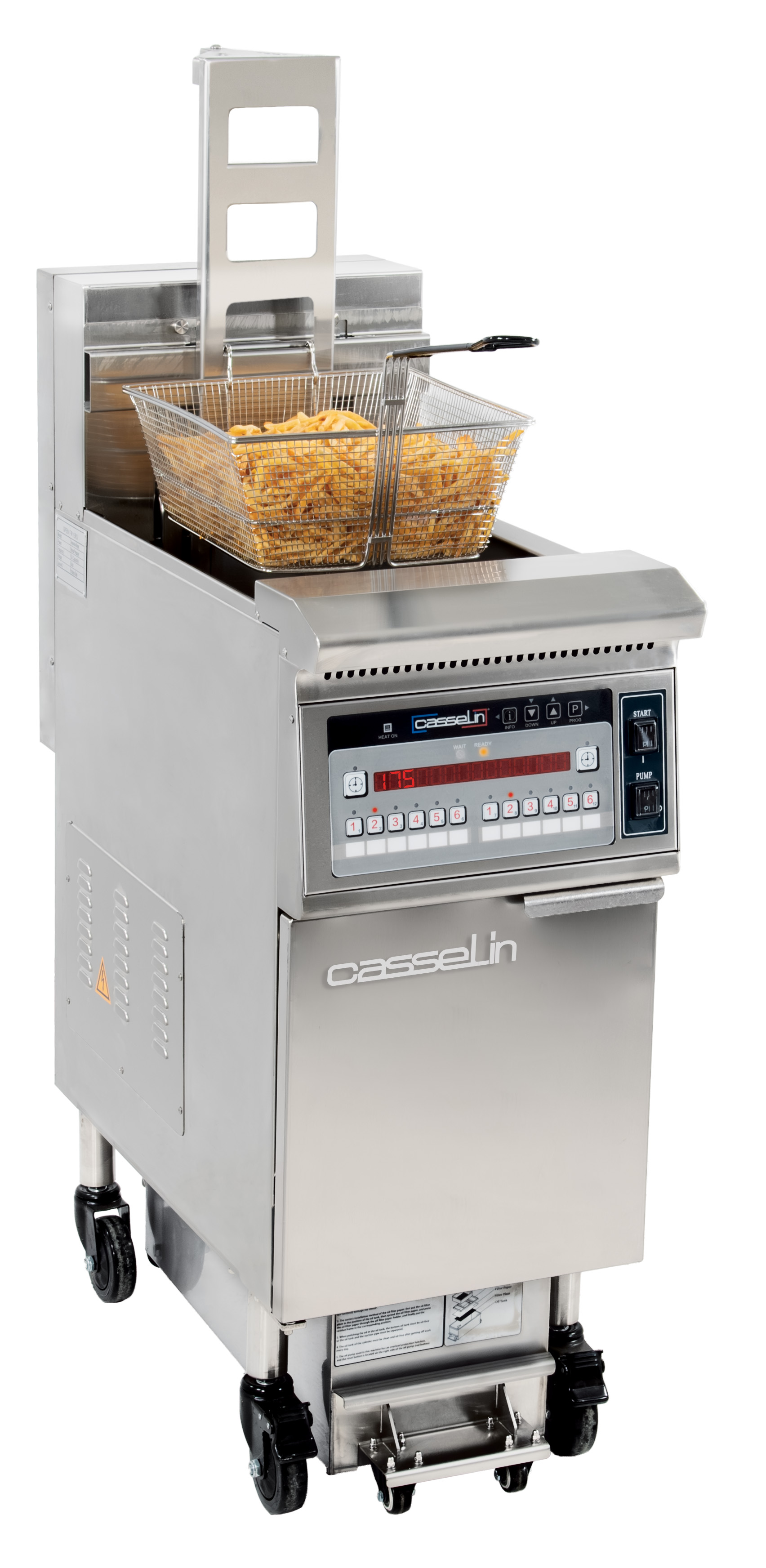 Friteuse électrique avec relevage automatique et filtration 22 litres 17kW CASSELIN-CFPRAF22