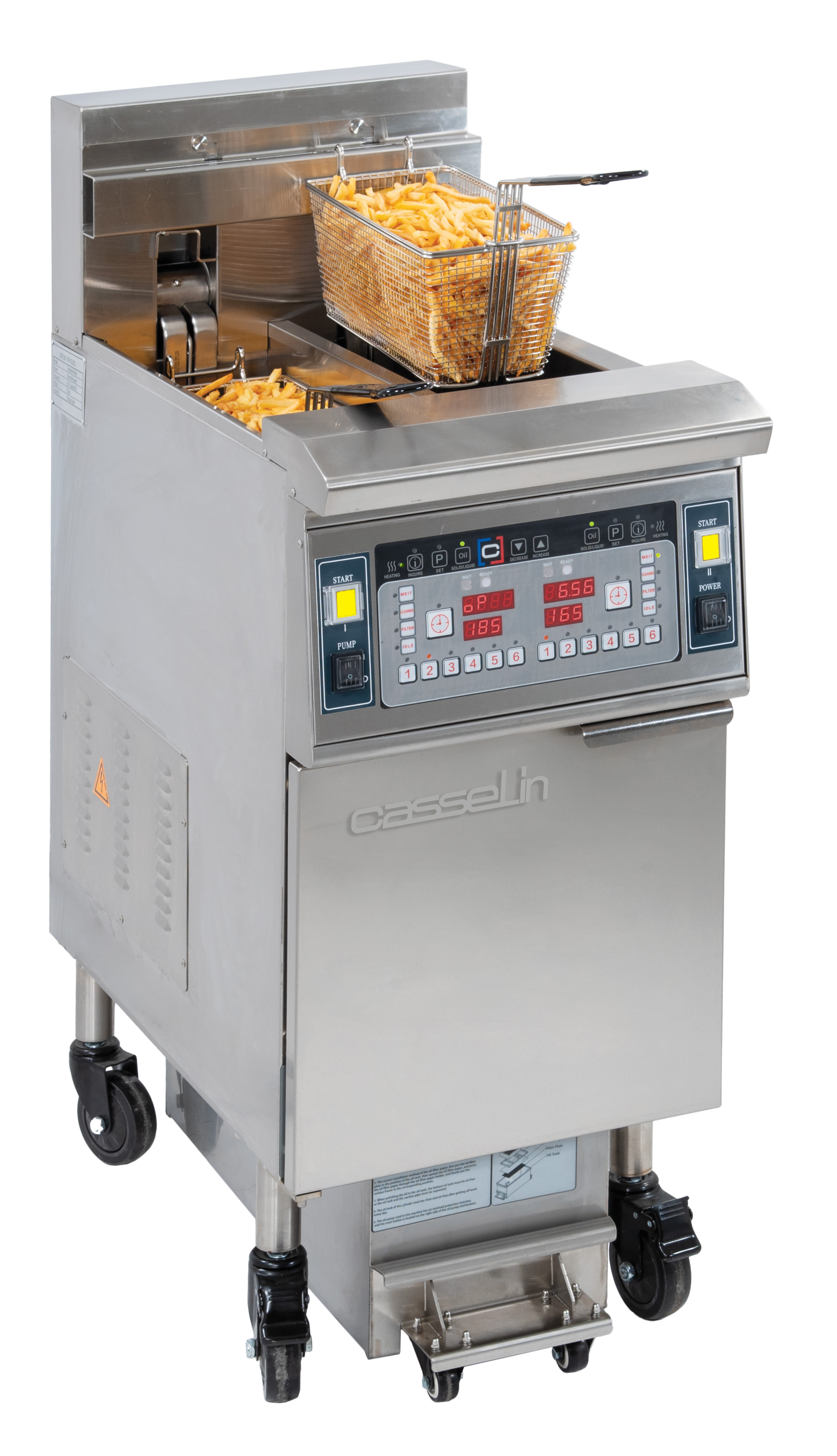 Friteuse électrique avec filtration 2 x 12 litres 17kW CASSELIN-CFPF212