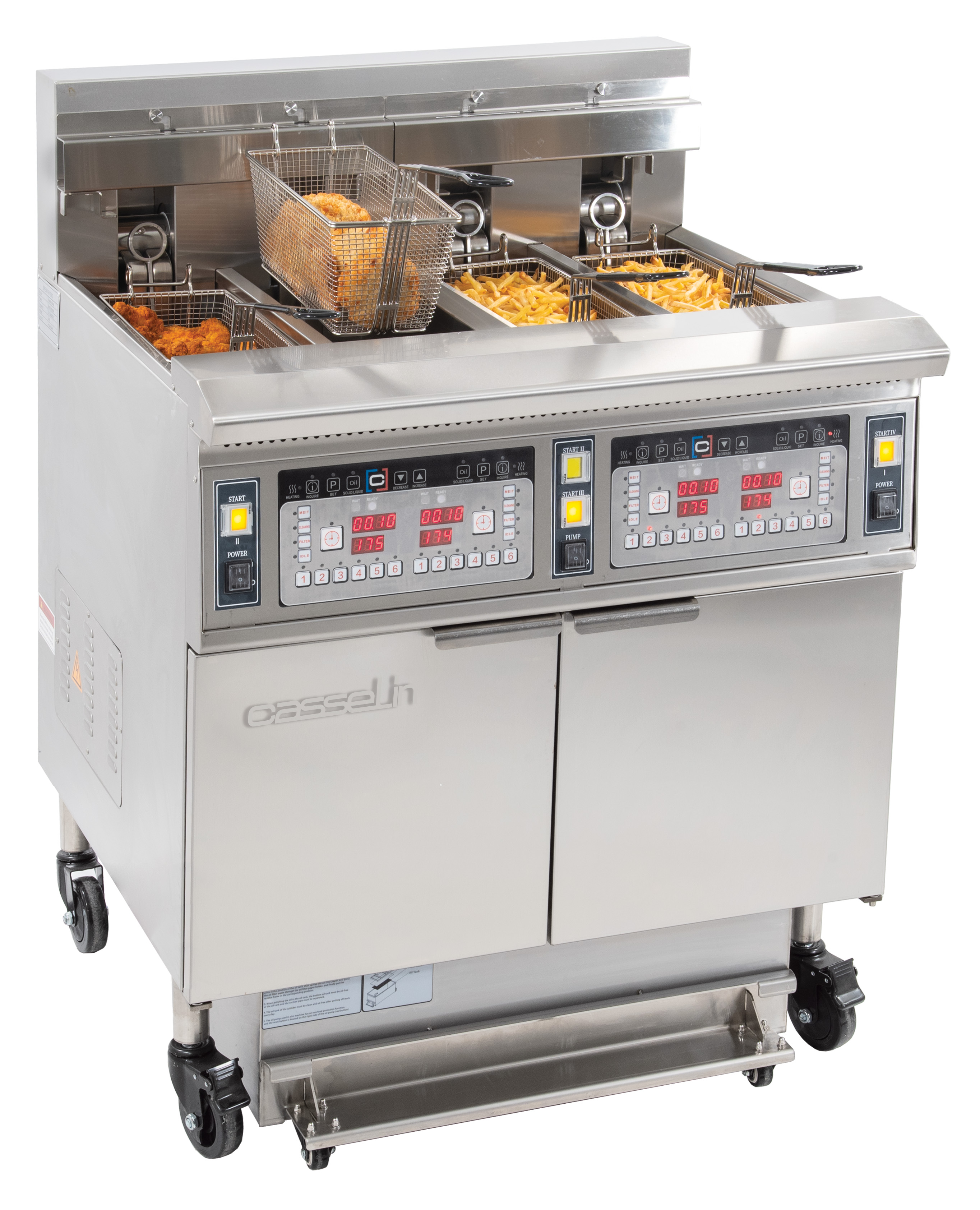 Friteuse électrique avec filtration 4 x 12 litres 17+17kW CASSELIN-CFPF124