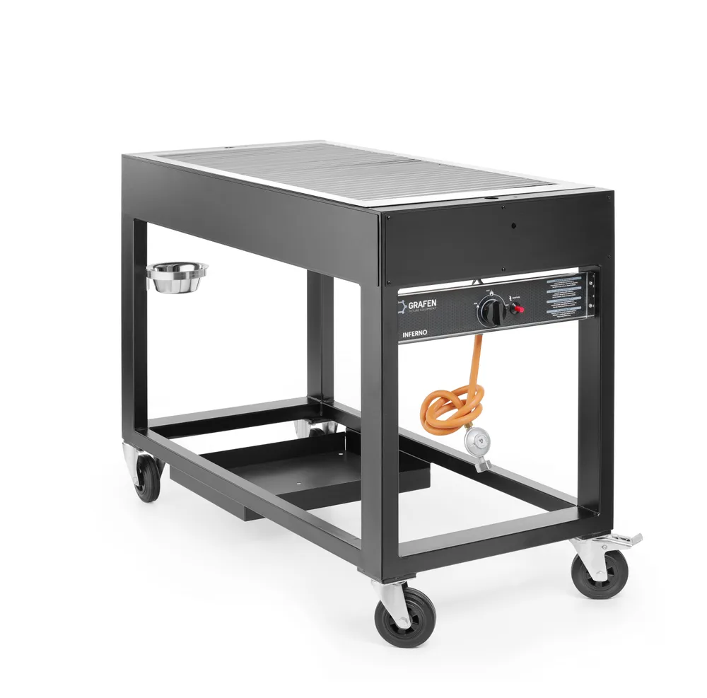 Barbecue à gaz Tampa, HENDI, Noir, 10kW, 1260x580x(H)900mm