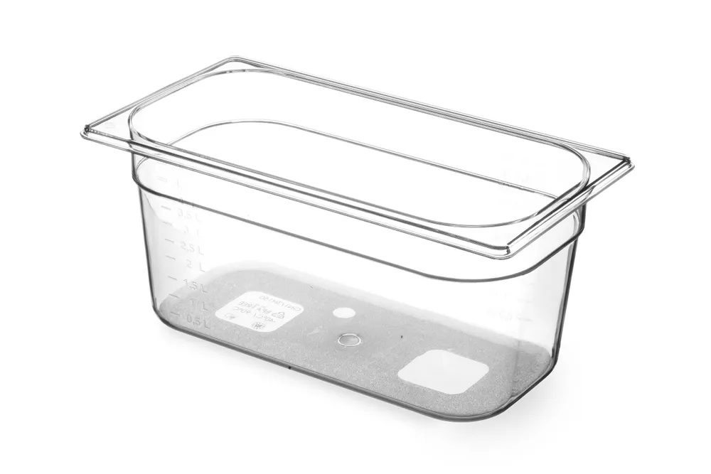 Bac Gastronorme 1/3, HENDI, GN 1/3, 2,5L, Transparent, 325x176x(H)65mm