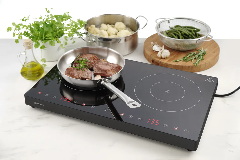 Plaque de cuisson à induction double Kitchen Line, HENDI, Kitchen Line, 230V/3500W, 608x405x(H)54mm