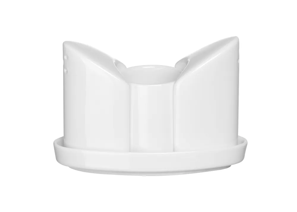 Ménagère porcelaine, HENDI, Poivre, sel et cure-dents, 125x54x(H)90mm