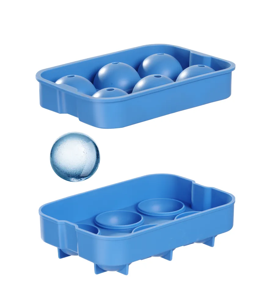 Moule à glaçons boule whisky, BarUp, Bleu, 180x125x(H)50mm