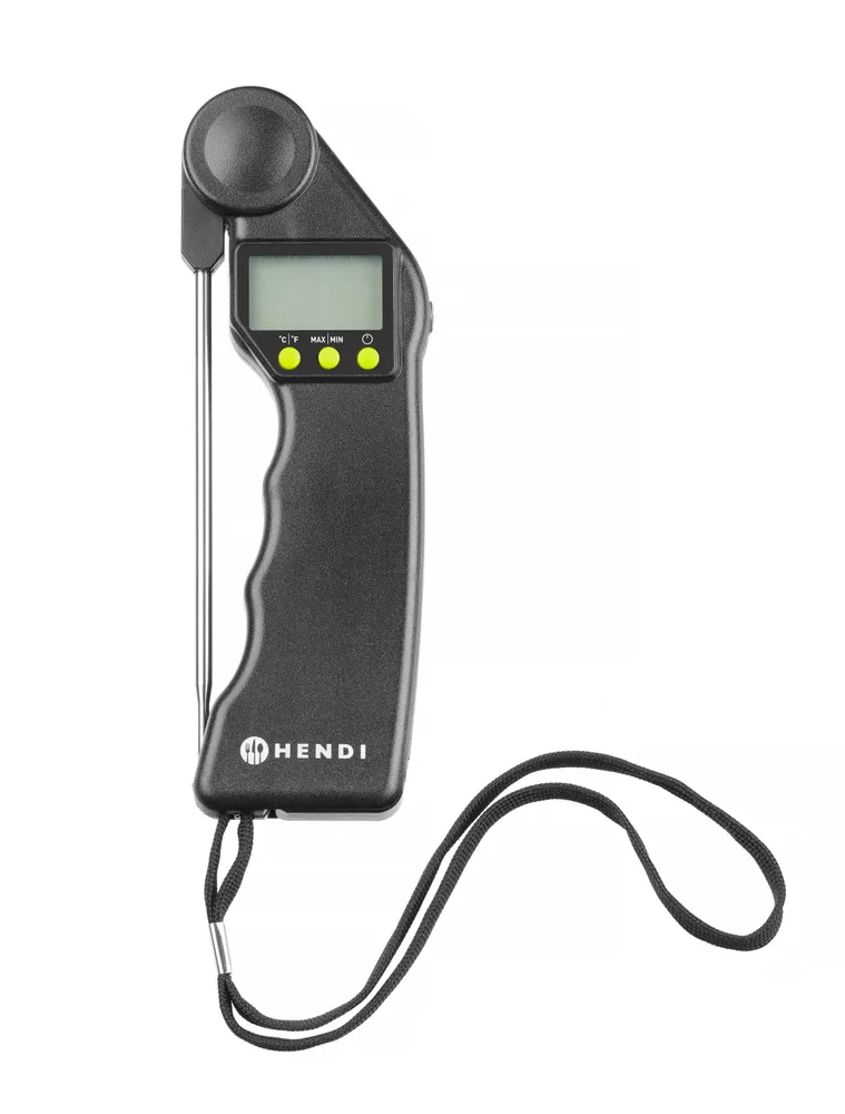 Thermomètre numérique avec sonde pliable, HENDI, Noir, 160x55x(H)20mm